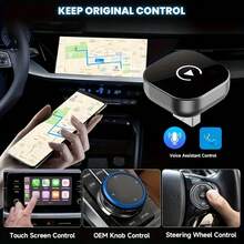 Bộ chuyển đổi không dây DIOSEA cho CarPlay & Android Auto, bộ chuyển đổi không dây cho ô tô, USB/Type-C cắm là chạy, độ trễ thấp, kết nối tự động từ có dây sang không dây, tương thích với hệ điều hành iOS 10+ và Android 11+. - V9 - Xem 5