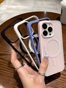 Estuche de carga magnético de lujo color rosa compatible con iPhone 17 16 15 14 13 12 11 Pro Plus Max Air XSmax XR X/Xs 7/8 Plus 7/8, estuche delgado de acrílico ultra claro, regalo de cumpleaños de primavera - Estilo 2 (1 pieza) - Ver 6