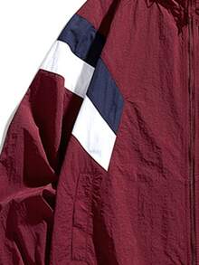 Modcrash Men's Summer Colorblock Lightweight Hooded Jacket For Outdoor Fishing And Sports Fall/Autumn/Winter - Burgundy - View 8