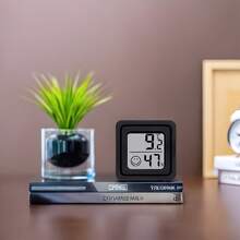 3 piezas Mini Termómetro y Higrómetro - Monitor de temperatura y humedad de alta definición, pantalla LCD grande, diseño compacto de bajo consumo, adecuado para el hogar, la oficina y el monitoreo de entornos interiores, alimentado por batería, sin instalación requerida, también adecuado como regalo para amigos y familiares - Negro - Ver 10