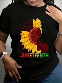 oberteile sommer Juneteenth Shirts Women Juneteenth Tshirt Women Sunflower T-Shirttshirt tops 65594799 - Noir - Voir 6