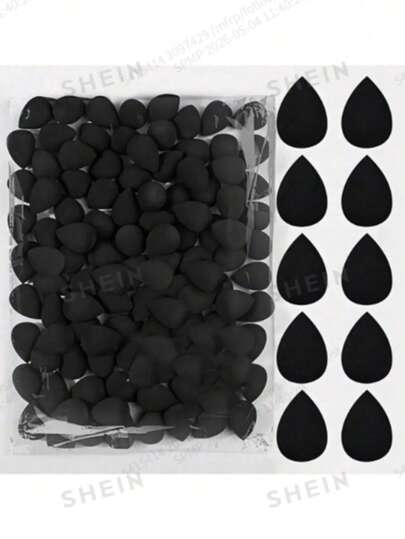 100pcs Black Makeup Sponge, Teardrop-Shaped Makeup Sponge, Makeup And Beauty Tools - Dual-Purpose For Dry And Wet Use, Soft Concealer Sponge, Soft Makeup Sponge Applicator Set, Multi-Functional Makeup Tools, Suitable For Foundation, Powder Compact, Concealer, Eyeshadow, Highlighter And Contour, Very Suitable For Makeup Beginners And Enthusiasts, Makeup Accessories, Makeup Puffs, Makeup Sponges, Makeup Tools, Women's Gifts, Giveaways, Travel Essentials