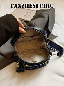 Bolsa de Mão Estilosa em Tecido Patchwork e Couro PU, Bolsa de Ombro Multifuncional Feminina com Alça Superior e Alça Larga, Ferragens Douradas, Compacta e Estilosa, Disponível em Várias Cores, Ideal para Uso Diário, Trabalho, Passeios Casuais e Encontros, Perfeita para Estudantes, Profissionais de Escritório e Jovens Profissionais - Multicolorido - Visão 3