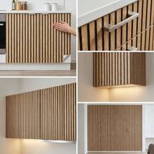 ucdfi 1 Roll Indoor Decorative Wood Grain Wallpaper Self-Adhesive Removable Waterproof Vinyl Wall Sticker Suitable For Bedroom Decoration Wall Kitchen Sticker - Light Brown - Grille - View 12