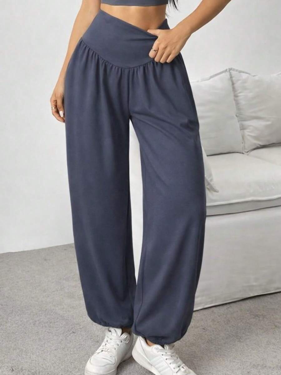 Casual Solid Color Drawstring Pants - Multicolor - View 1