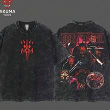 HellstarDarth Maul Villain Vintage Retro Comfort Washed T-Shirt, Unisex Casual Comfort T-Shirt, Soft Wearable Gift, Movie Lovers Graphic Tee, Vintage Streetwear For Daily Fit, Movie Superhero Lover, Y2K,MCU, DCU VOK, Oversize Shirt, Vintage Outfit SGZOversized Retro Washed T-Shirt - màu đen - Xem 1