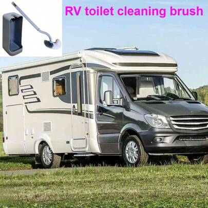  Cepillo de baño y soporte para inodoro TRTY RV, cepillo de limpieza para inodoro, diseño curvo para una limpieza profunda de los bordes, mejor juego de cepillos para inodoro, adecuado para autocaravana, hogar, dormitorio, hotel y motel
