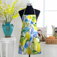 1pc, Home Decor, Vintage Lemon Art Pattern Printed Apron, Sleeveless, Neck Strap Design, Suitable For Cooking, Baking And Entertainment, Perfect For Home Dining, Parties, Outdoor BBQ Parties, Baking Apron|Bright Apron|Polyester Apron|Printed Apron - Multicolor - View 4