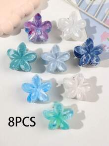 2/5/8pcs New Ins Floral Hair Clips, Fashionable Casual Hair Accessories For Girls, Versatile Decorative Accessories - Multicolor - View 10