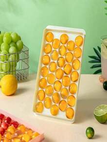 1pc Round Tray With Lid, Refrigerator Ice Ball Maker, Suitable For Making Cocktail, Whiskey, Tea, Coffee And Other Beverage Ice Balls - Multicolor - View 3