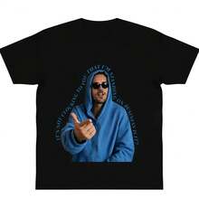 Oversize Cotton It's Not Clocking To You Belieber Coachella Streetwear Graphic Tees Unisex T-Shirt American Musical Gift Unisex Y2k Fashion Casual Top Trending - 黑色 - 查看 1