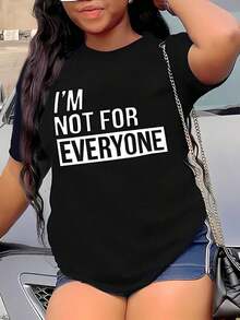 1 pieza de camiseta negra con estampado llamativo para mujer, cuello redondo, camiseta casual de algodón, tejido de punto de elasticidad media, corte regular para damas, ideal para primavera/verano/otoño, Día de la Madre, Día de la Independencia, Día de los Veteranos, 180g 100% algodón suave. - Negro - Ver 1