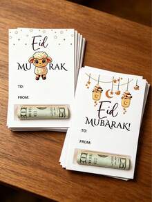 Bộ 10 phong bì đựng tiền mừng Eid theo phong tục Hồi giáo, dùng làm thiệp chúc mừng, tự làm bao bì quà tặng cho lễ Hajj, Eid Al-Adha, quà lưu niệm lễ hội, văn phòng phẩm. - Nhiều màu - Xem 3