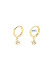 1 Pair S925 Sterling Silver Round Ball Pendant Earrings, Shiny And Attractive, Minimalist Luxury Niche Elegant Fashion Exquisite High-End Earrings, Suitable For Girl's Daily Casual Gatherings, Versatile Accessory, Holiday Gift - Round - View 12