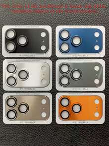 1 pieza Protector de lente de cámara de aleación de metal de aluminio y vidrio templado compatible con iPhone 17 Pro/Pro Max 17Air 17- Ultra HD, resistente a arañazos, antihuellas, fácil de instalar, cobertura completa, protección duradera, superficie de metal con estilo - azul real - Ver 2