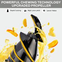 50 Oz. Masticating Juicer Countertop Juicer High-Powered, Pulp-Free  Large Feed Chute Ideal For Fitness Enthusiasts, Parties, And Meal Prep - Grey - View 3