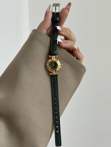 1 件女士椭圆形罗马数字休闲优雅石英表，适合日常佩戴 - 綠色 - 查看 7