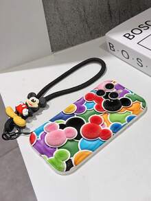 Disney Mickey Mouse Clubhouse Phone Case : 3D Fluffy Pattern Border Protector Phone Soft Phone Case With A Free Cute Mickey Bracelet Chain Lanyard, Mickey, Minnie, Goofy, Donald Duck, Daisy Duck, Pluto, For Apple 17 Promax 17 Pro 16 15 14 13 12 11 Pro Max XS Max X XR Soft Cover Summer Phone Case - 白色 - 查看 7