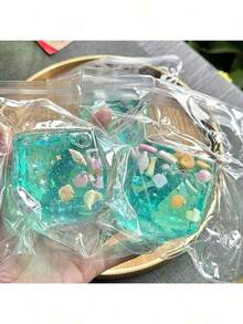 1個海洋風慢回彈紓壓玩具，卡通貝殼魚冰淇淋設計，緩解焦慮，便攜式日常放鬆玩具，精緻桌面裝飾，適合生日、聖誕節、萬聖節、復活節及其他節日派對禮物 - 彩色 - 查看 12