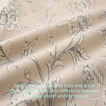 1pc Handmade Floral Print Canvas 18x18 Inch Throw Pillow Cover With Tassels, Bohemian Farmhouse Style Sofa Cushion Cover, Inner Pillow Not Included, Suitable For Sofa, Living Room And Bedroom Decor, Oatmeal Color - Oatmeal Color - View 7