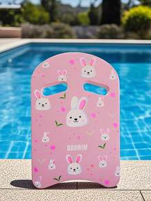 1pc Cartoon Print Swimming Float Board, Ideal Swimming Learning Tool For Adult Beginners! Made Of High-Density EVA With Stable Buoyancy, Ergonomic Design Fits Hand Comfortably, U-Shaped Structure With Grip Hole Helps Save Effort In Pool Practice And Swimming - 彩色 - 查看 2