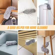 Chổi lông gà, chổi quét bụi tĩnh điện, chổi quét bụi, cán dài có thể thu gọn dùng trong gia đình, chổi quét bụi, dụng cụ làm sạch khe hở trần nhà cao. - A - Xem 8