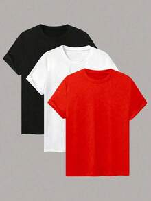 Women's T-Shirts - Single Garment, Not A 3-Piece Set. 1 Piece/Set Of Short-Sleeved T-Shirts Suitable For Streetwear. Oversized Round Neck Top For Daily Outings, Camping, Concerts, Hip-Hop, Rock, And Rap Events. - 白色 - 查看 6
