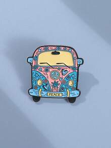 1pc Cartoon Flower Enamel Car Brooch, Can Be Pinned On Clothes, Hats, Backpacks, Lapels, Cute Floral Brooch, Gift For Friends - Multicolor - View 1