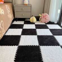 10pcs Patchwork Solid Color Non-Slip Floor Mats, Full Coverage Anti-Fall Mats For Living Room, Bedroom, Balcony, Large Area, 30*30cm - New Model - View 3