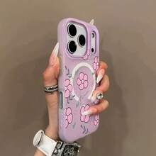 Free Shipping, Local Delivery In MexicoDelivery In 4 Days To PhoneCase-FemininePinkFlowerMagneticPhoneCaseMacaronColorSkin-FriendlyJellyMagneticWirelessChargingPhoneCase,A,Lightweight,High QualityNon-SlipStylishProtection,EasyDesign,Scratch-ResistantShell,Unisex - 紫色 - 查看 3