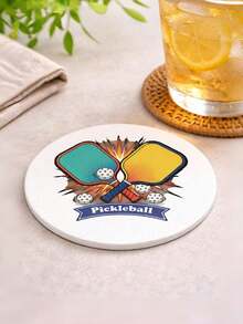 Customized Pickleball Themed Drink Coasters | Pickleball Racket And Ball Pattern Design, Suitable As Team Or Gift, Holiday Gift, Birthday Gift, Anniversary Gift, Athlete Gift, Sports Memorabilia - Multicolor - View 6