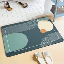 Quick-Drying Diatomite Bath Mat, Soft Anti-Slip Absorbent Bathroom Carpet, Polyester Woven Rubber Bottom, Rectangular Bathroom Entrance Mat - (2) - View 10