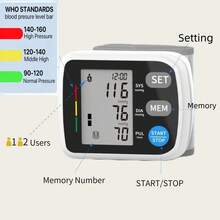 JIACOM 1pc Smart Wrist Blood Pressure Monitor, Dual User Mode Automatic Portable Home Blood Pressure Meter, One-Key Fast Reading, USB & Battery Powered, Memory Function, Heart Rate Monitoring, Pulse Wave Display, User-Friendly Interface, Novel Design, Attractive Appearance (Batteries Not Included) - White - View 3