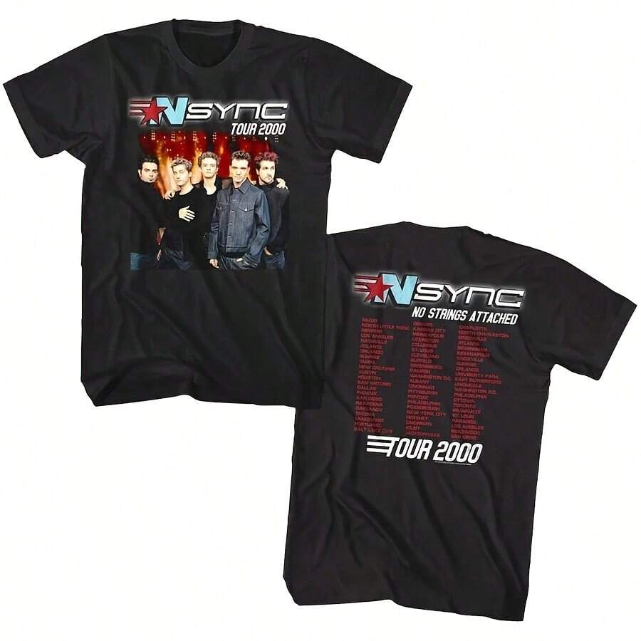 NSYNC T-Shirt No Strings Attached Tour 2000 - Black - View 1