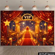Phông nền ngai vàng sang trọng 2D, rèm nhung thảm đỏ VIP với vòm chạm khắc vàng, ngai vàng lấp lánh sao và hộp kho báu vàng, không gian trang nhã cao cấp, chất liệu polyester, không cần nguồn điện. - 23 - Xem 2