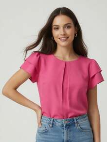 Elegant Women's Blouse - Hot Pink - View 1