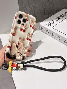 Funda de teléfono de Disney Mickey Mouse Clubhouse: Funda de teléfono suave con borde protector de patrón esponjoso 3D y un llavero de pulsera de Mickey gratis, Mickey, Minnie, Goofy, Donald Duck, Daisy Duck, Pluto, para Apple 17 Promax 17 Pro 16 15 14 13 12 11 Pro Max XS Max X XR Funda de verano - Blanco - Ver 6