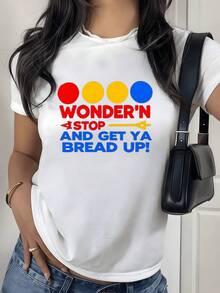 Colorful Motivational Phrase With Red, Yellow, And Blue Circles That Inspire Energy, Optimism, And Movement. Modern Casual Women's T-Shirts For Everyday Wear And Relaxed Moments. - 白色 - 查看 8