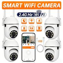1/2/4pcs 1080P HD Smart Security Camera, Clear Night Vision, App Control, USB Powered, 355° Pan 110° Tilt, AI Motion Detection, Two-Way Audio, 2.4G WiFi, Wall-Mounted, Indoor Monitoring | Modern Security Camera | HD Camera, Home Indoor Monitoring Camera - White - View 5