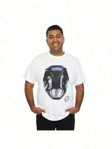 Comfortable Black Power Ranger MMPR T-Shirt - White - View 3