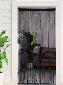 1pc Pearl Bead String Curtain, 39.37*78.74in Tassel Window Curtain Partition Curtain Decorative Hanging Curtain, Glitter Home Decor - 1PC - View 9