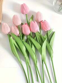 5/10/15 Pcs, High-End Artificial Tulips, Valentine's Day Gift, Bridal Bouquet, Modern Minimalist European Style Decoration, Plastic Artificial Flower Bouquet, Artificial Plant Decoration, Home Decoration, Suitable For Indoor And Outdoor Use - Multicolor - View 5