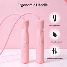 1pc Fashionable Color Anti-Slip Bearing Handle Adjustable 2.8M High Speed PVC Jump Rope Fitness, Suitable For Indoor And Outdoor Workouts, Helps Improve Cardiovascular Health And Burn Calories. Great For Home Exercise, Gym Use And Outdoor Activities - Bearing Jump Rope - View 2