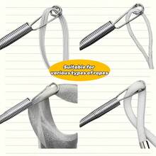 1 pieza Enhebrador de hilo de coser eficiente, fácil de enhebrar sin esfuerzo, adecuado para diversos trabajos de costura, herramienta de costura doméstica, enhebrador de cordón, herramienta de enhebrado de cordón suave, banda elástica multifuncional, anillo auxiliar de cinta tejida, aplicable para todas las estaciones - A - Ver 3