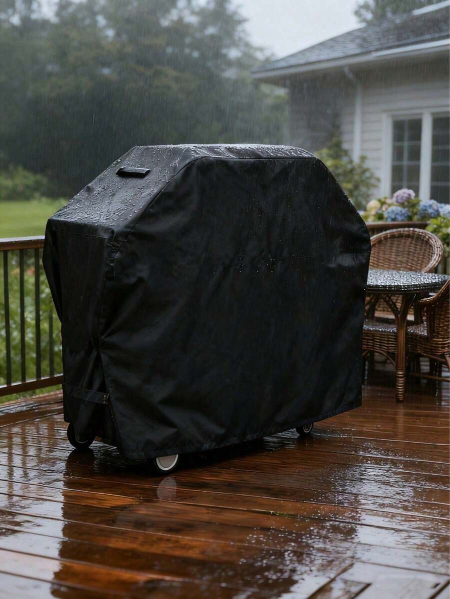 1pc Outdoor Barbecue Grill Dust Cover, Waterproof Grill Cover, Rain Cover, Sun Protection Cover, Fabric Cover, Protective Case, Suitable For Barbecue, Home, Travel, Party, Camping And Storage Organization - Multicolor - View 1