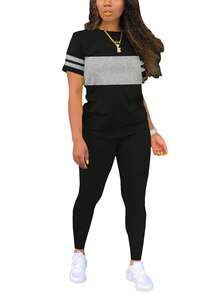 Conjunto casual de verano para mujer Conjunto cómodo de moda Conjunto de ropa para mujer - Verde militar - Ver 2