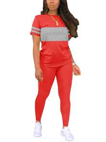 Conjunto casual de verano para mujer Conjunto cómodo de moda Conjunto de ropa para mujer - Verde militar - Ver 4