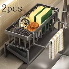 1 Set Multi-Functional PP Material Bowl & Sponge Holder, Compact Durable Easy To Clean, Designed For Faucet Mounting, Ideal For Kitchen And Bathroom Organization And Storage - Multicolor - View 14