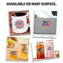 21 Pieces UV DTF Transfer Stickers Cup Wraps Decals Waterproof Transfer Paper For 16oz Glass,   Independence Day Celebration 250 Years Freedom Patriotic Eagle Flag Stars Stripes Liberty Statue Cat Truck Red White Blueberries  Forever United States Of  Semiquincentennial Anniversary 1776 2026 , Perfect For Glass Cups, Mugs, And - A - 查看 5