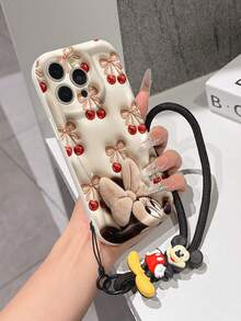 Funda de teléfono de Disney Mickey Mouse Clubhouse: Funda de teléfono suave con borde protector de patrón esponjoso 3D y un llavero de pulsera de Mickey gratis, Mickey, Minnie, Goofy, Donald Duck, Daisy Duck, Pluto, para Apple 17 Promax 17 Pro 16 15 14 13 12 11 Pro Max XS Max X XR Funda de verano - Blanco - Ver 4
